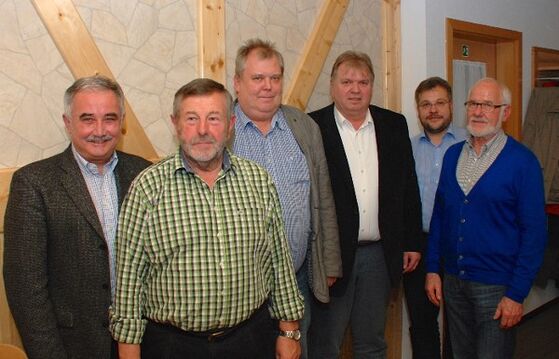 (von links: Clemens Stahl, Rudi Eberl, Jörg Müller, Bernd Eppli, Wolfgang Lutz, Gottlob Kolb)